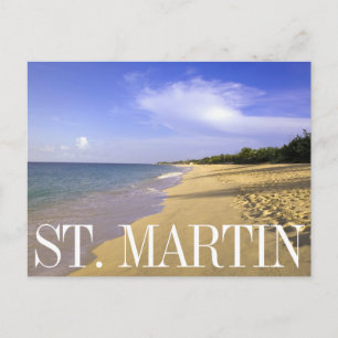 Baie Longue Long Bay Strand, St. Martin Postkarte