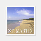 Baie Longue Long Bay Strand, St. Martin Serviette (Vorderseite)