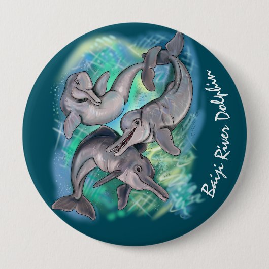 Baiji River Dolphin hat Echos verloren Button (Vorderseite)