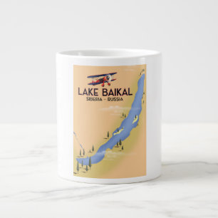 Baikalsee Sibirien Russischer Reiseposter Karte Jumbo-Tasse