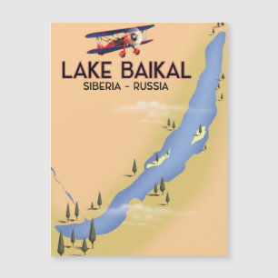Baikalsee Sibirien Russisches Reiseplakat Karte