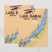 Baikalsee Sibirien Russisches Reiseplakat Karte (Vorne/Hinten)