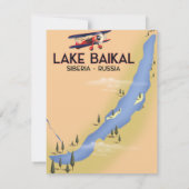 Baikalsee Sibirien Russisches Reiseplakat Karte (Rückseite)