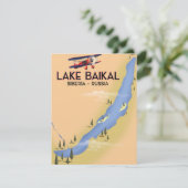 Baikalsee Sibirien Russisches Reiseplakat Karte (Stehend Vorderseite)