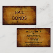 Bail Bonds Antike Visitenkarte (Vorne/Hinten)