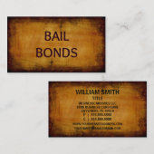 Bail Bonds Antike Visitenkarte (Vorne/Hinten)