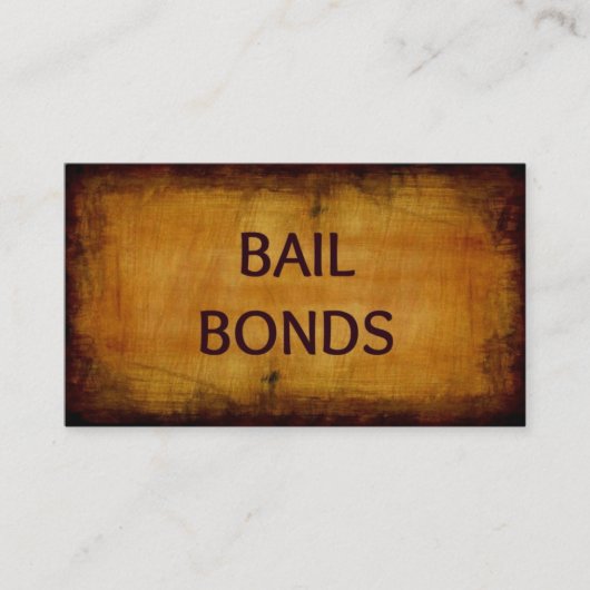 Bail Bonds Antike Visitenkarte (Vorderseite)