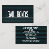 Bail Bonds Elegante Stripe Business Card Visitenkarte (Vorne/Hinten)