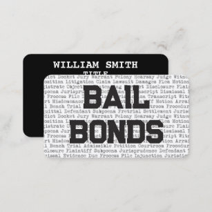 Bail Bonds Legal Words Business Card Visitenkarte