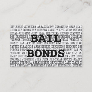 Bail Bonds Legal Words Business Card Visitenkarte