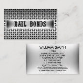 Bail Bonds Metal Look Business Card Visitenkarte (Vorne/Hinten)