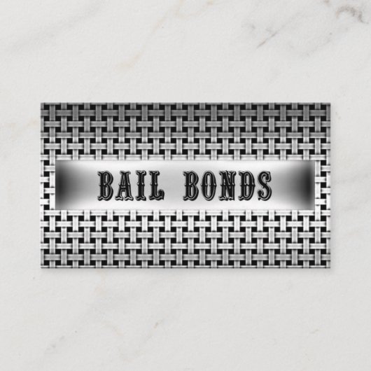 Bail Bonds Metal Look Business Card Visitenkarte (Vorderseite)