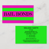 Bail Bonds Neon Colors Visitenkarte (Vorne/Hinten)