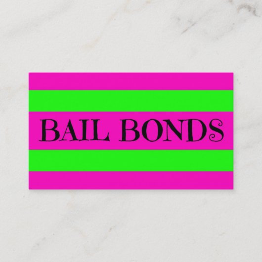 Bail Bonds Neon Colors Visitenkarte (Vorderseite)