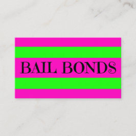 Bail Bonds Neon Colors Visitenkarte