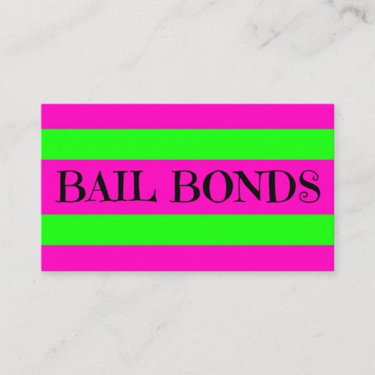 Bail Bonds Neon Colors Visitenkarte (Vorderseite)