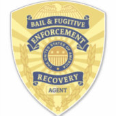 BAIL & FUGITIVE ERHOLUNG ABZEICHEN AUFKLEBER (Vorderseite)