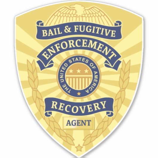 BAIL & FUGITIVE ERHOLUNG ABZEICHEN AUFKLEBER (Vorderseite)