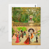 Bailando vals en la Quinta da Regaleira (Portugal) Postkarte (Vorne/Hinten)