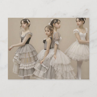 Bailarinas con trajes románticos feiertagspostkarte