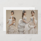 Bailarinas con trajes románticos postkarte (Vorne/Hinten)