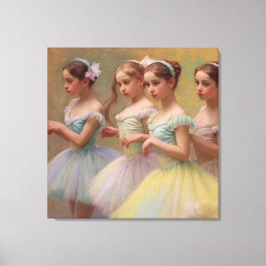 Bailarinas en el estilo de Degas en tonos suaves Leinwanddruck (Vorderseite)