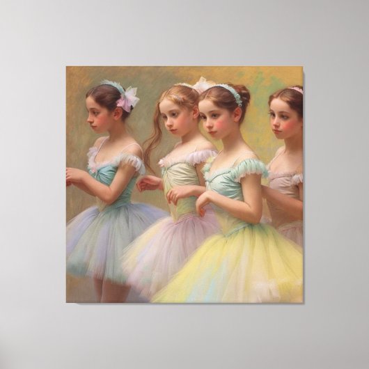 Bailarinas en el estilo de Degas en tonos suaves Leinwanddruck (Vorderseite)