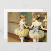 Bailarinas en sala de ensayo inspiradas por Degas Postkarte (Vorne/Hinten)