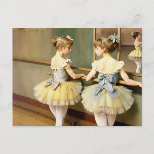 Bailarinas en sala de ensayo inspiradas por Degas Postkarte (Vorderseite)