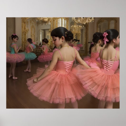 Bailarinas en una gran sala de estilo rocóco poster (Vorne)