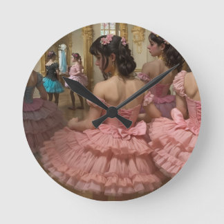Bailarinas en una gran sala de estilo rocóco runde wanduhr