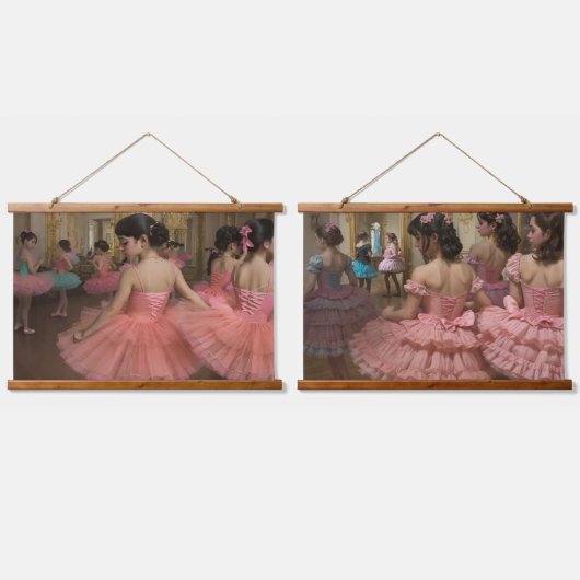 Bailarinas en una gran sala de estilo rocóco wandteppich mit holzrahmen (Doppelt)