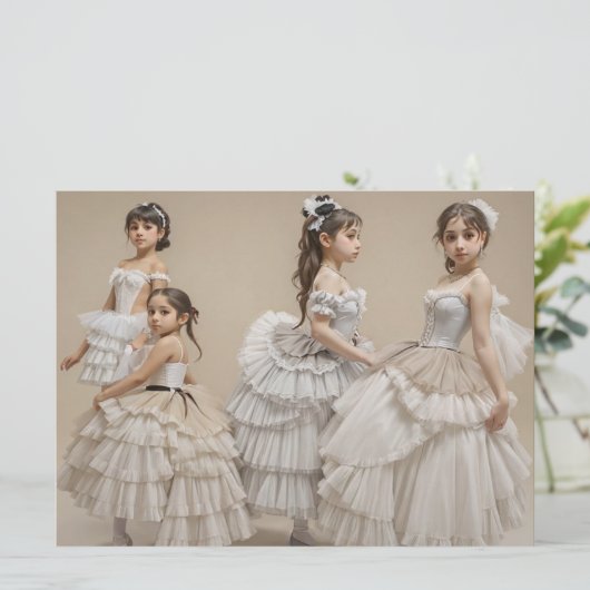 Bailarinas románticas karte (Stehend Vorderseite)
