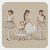 Bailarinas románticas quadratischer aufkleber (Vorderseite)
