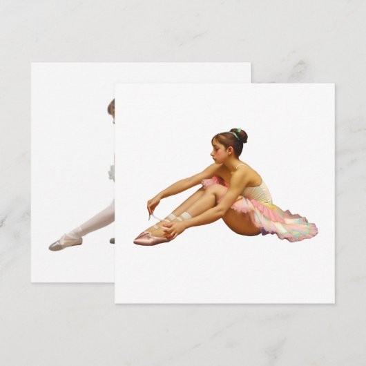 Bailarinas sentadas Tarjeta plana (Vorne/Hinten)