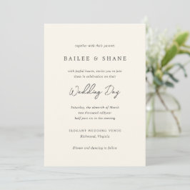 Bailee Cream Modern Wedding Einladung