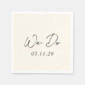 Bailee Cream Modern Wedding Serviette (Vorderseite)