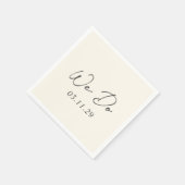 Bailee Cream Modern Wedding Serviette (Ecke)