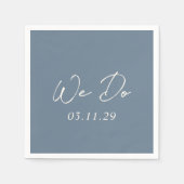 Bailee Dusty Blue Modern Wedding Serviette (Vorderseite)