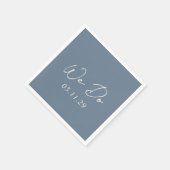 Bailee Dusty Blue Modern Wedding Serviette (Ecke)