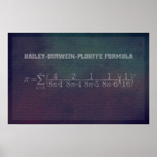 Bailey-Borwein-Plouffe Pi Formel - Math Poster