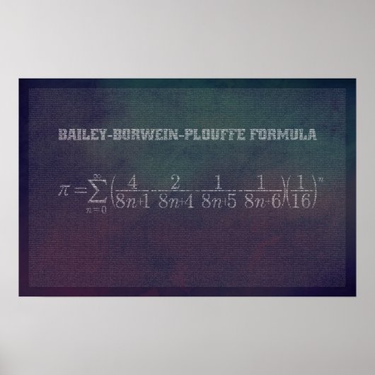 Bailey-Borwein-Plouffe Pi Formel - Math Poster (Vorne)