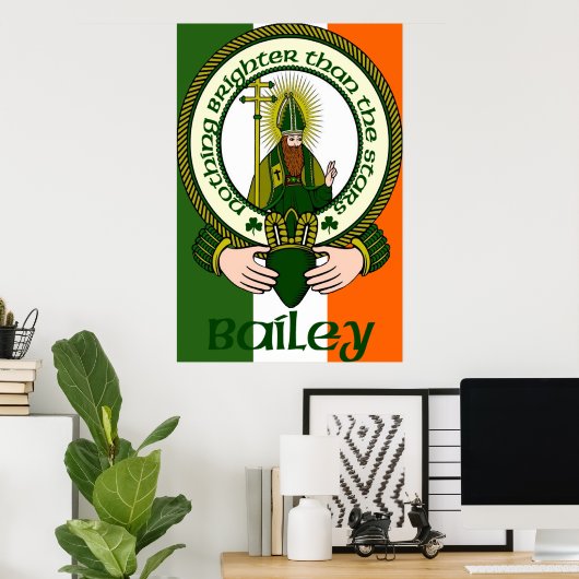 Bailey Clan Motto Poster Print (Heimbüro)