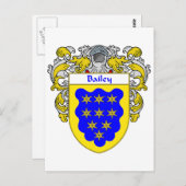 Bailey Coat of Arms (Mantled) Postkarte (Vorne/Hinten)