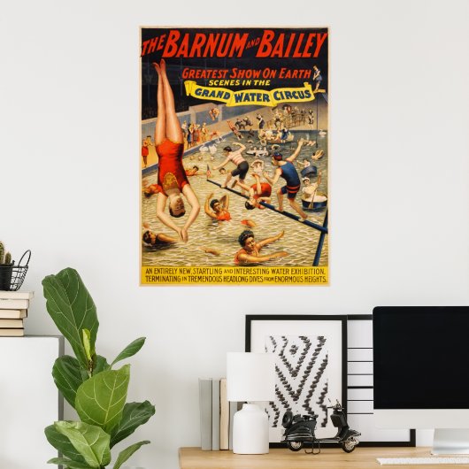 Bailey Grand Water Circus 1895 Poster (Heimbüro)