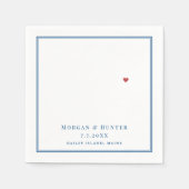 Bailey Island Maine Casco Bay Karte Hochzeit Serviette (Vorderseite)