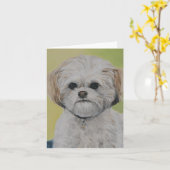 "Bailey" mischte Bichon Shihtzu Karte (Gelbe Blume)