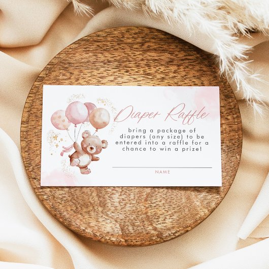 BAILEY Pink Bearly Wait Teddy Bären Diaper Raffel Visitenkarte