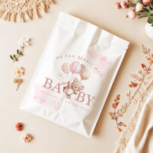 BAILEY Pink Bearly Wait Teddy Bear Baby Dusche Geschenktütchen
