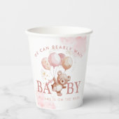 BAILEY Pink Bearly Wait Teddy Bear Baby Dusche Pappbecher (Vorderseite)
